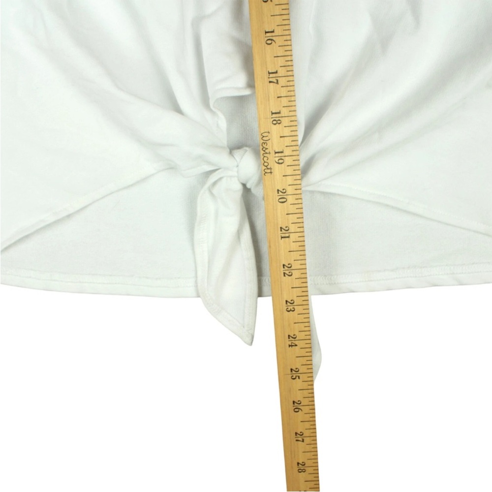 KARL LAGERFELD PARIS Women Tie-Front Top White Size L 3/4 Sleeves NWT - Picture 15 of 15
